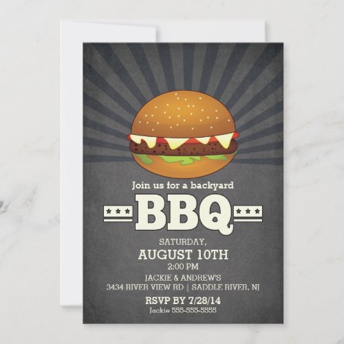Modern Chalkboard Barbecue Party Cards