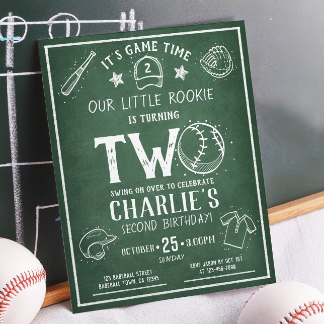 Modern Chalkboard Baseball Budget 2nd Birthday (Creator Uploaded)