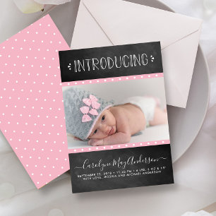 Modern Chalkboard Birth Announcement