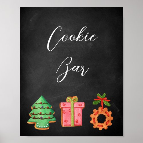 Modern Chalkboard Christmas Cookie Bar Sign