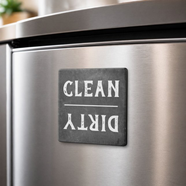 Modern Chalkboard Clean Dirty Dishwasher Stone Magnet (Creator Uploaded)