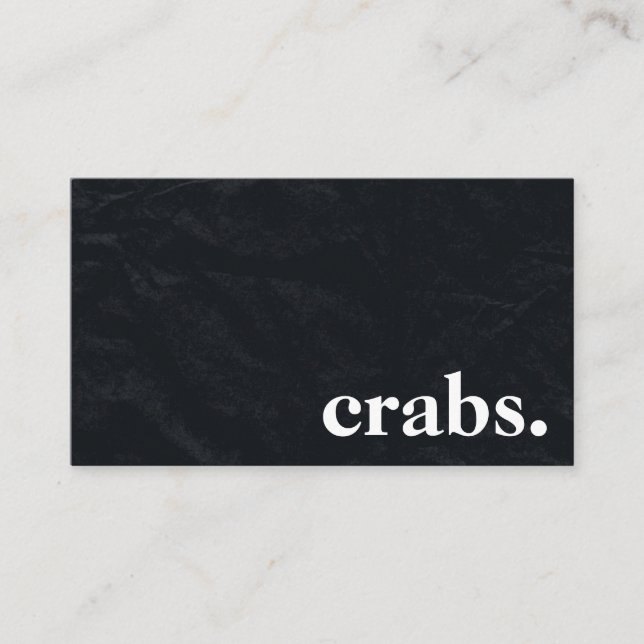Modern Chalkboard crabs. Business Card (Front)