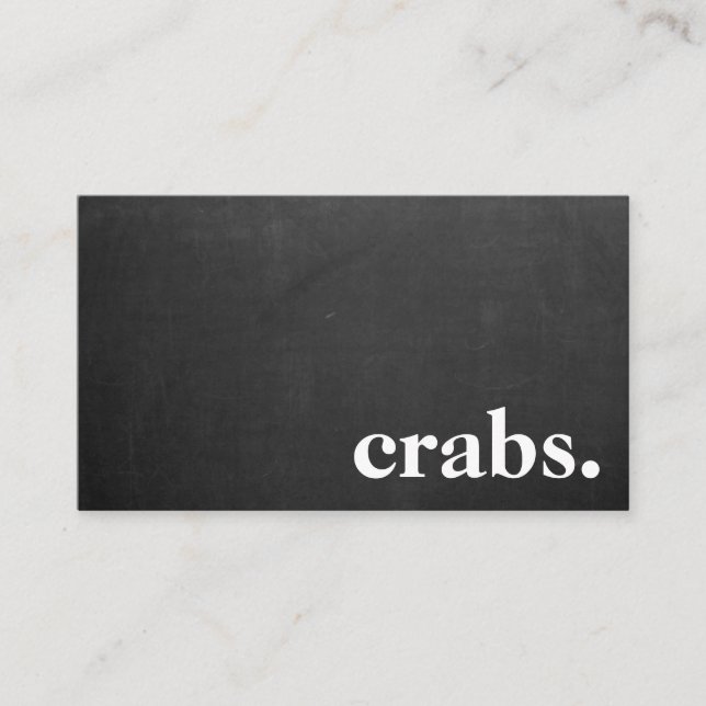 Modern Chalkboard crabs. Business Card (Front)