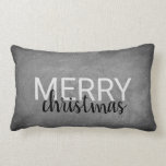 Modern chalkboard custom Merry Christmas script Lumbar Pillow<br><div class="desc">Modern chalkboard pattern custom Merry Christmas script  Christmas pillow.
You can change the text.</div>