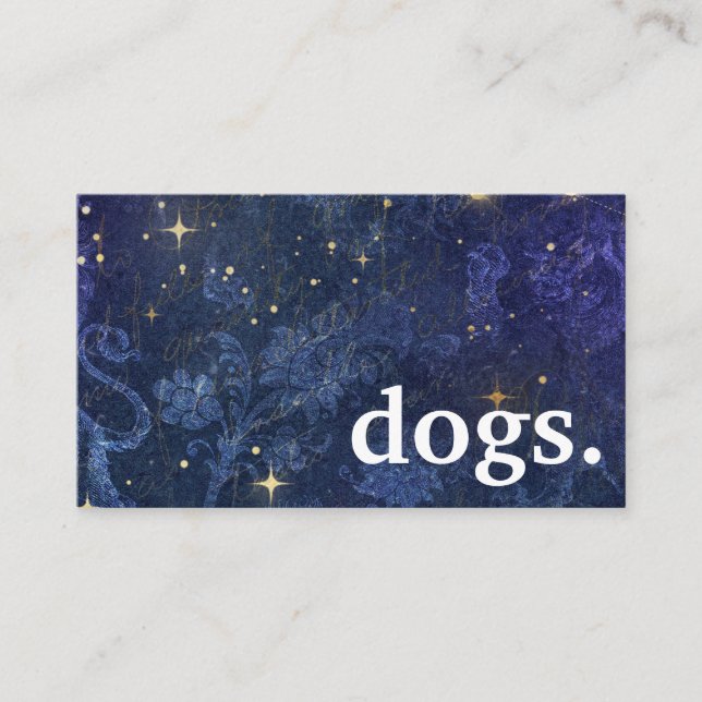 Modern chalkboard dogs. loyalty punch card (Front)