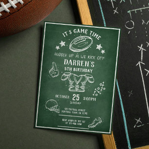 Modern Chalkboard Football All Star Birthday Invitation