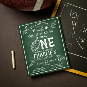 Modern Chalkboard Football Budget 1st Birthday