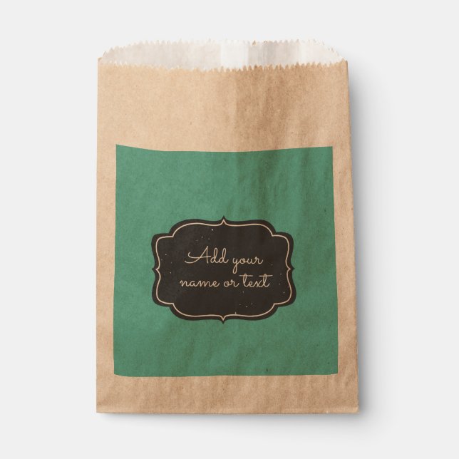 Modern Chalkboard Frame Custom Aqua Favor Bag (Front)