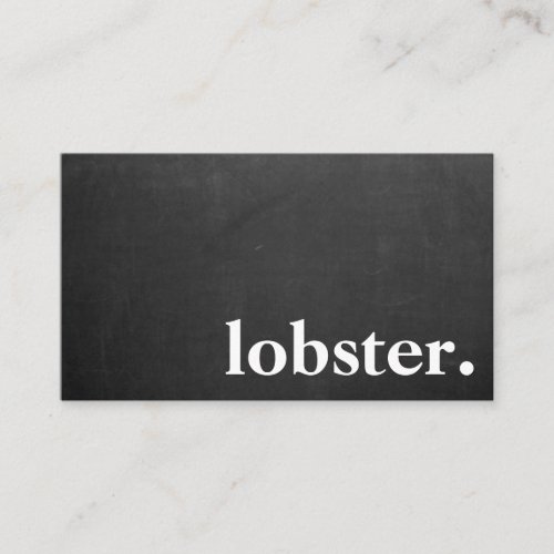 Modern chalkboard lobster business card