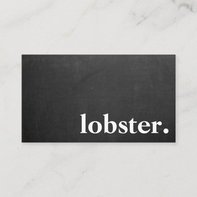 Modern chalkboard lobster. business card (Front)
