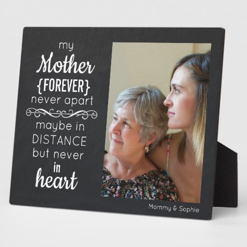 Modern Chalkboard Mother Forever Never Apart Photo Plaque