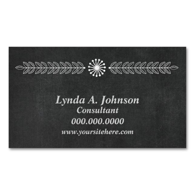 Modern Chalkboard Professional Business Card Magnet (Front)