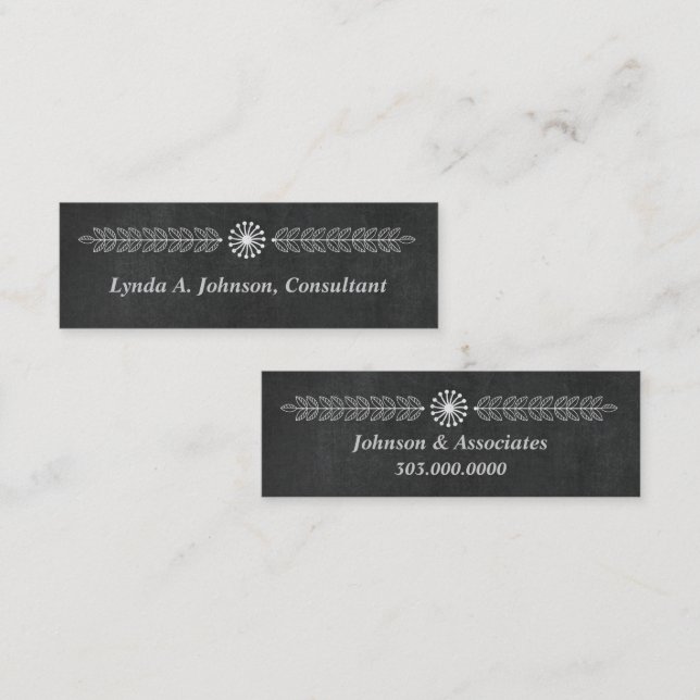 Modern Chalkboard Professional Mini Business Card (Front/Back)