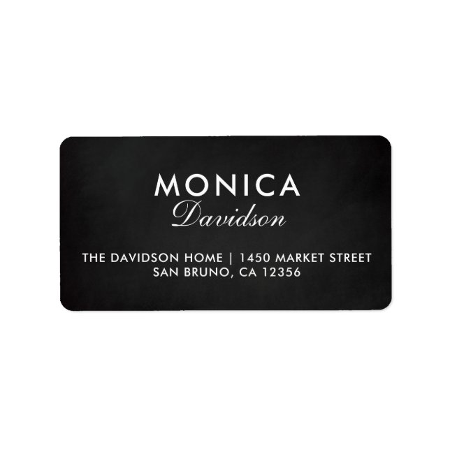 Modern Chalkboard & Script Engagement Party Label (Front)