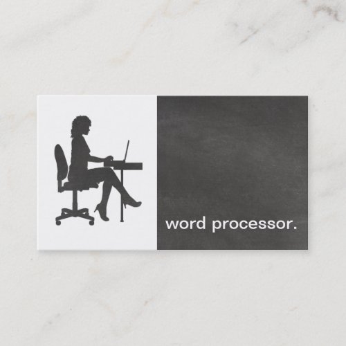Modern Chalkboard Silhouette legal word processor Business Card