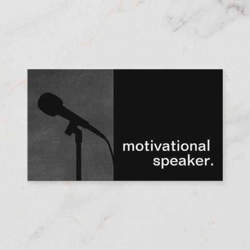 Customizable Modern Chalkboard Silhouette Motivational Speaker Business Card
