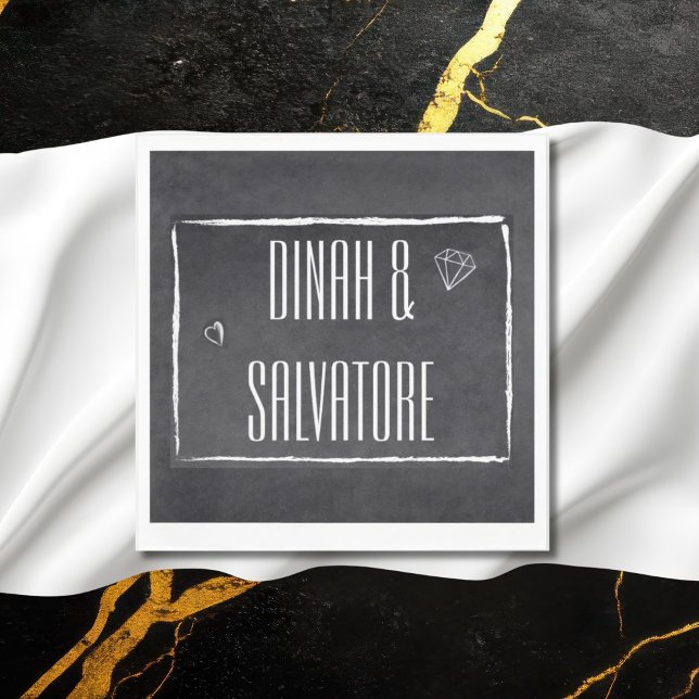 Modern Chalkboard Simple Script  Napkins (Creator Uploaded)
