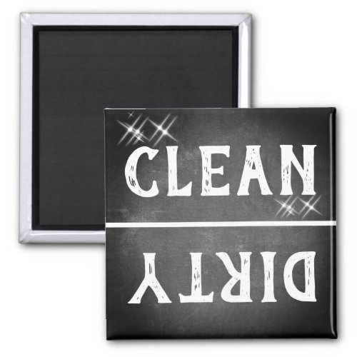 Modern Chalkboard Sparkles Clean Dirty Dishwasher Magnet