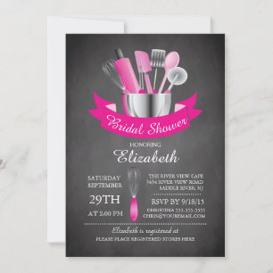 Modern Chalkboard Stock The Kitchen Bridal Shower Invitation