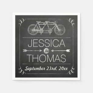 Modern Chalkboard Typography Wedding Napkins