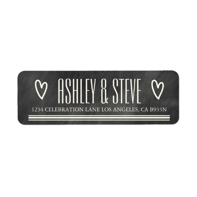 MODERN CHALKBOARD WEDDING ADDRESS LABELS (Front)