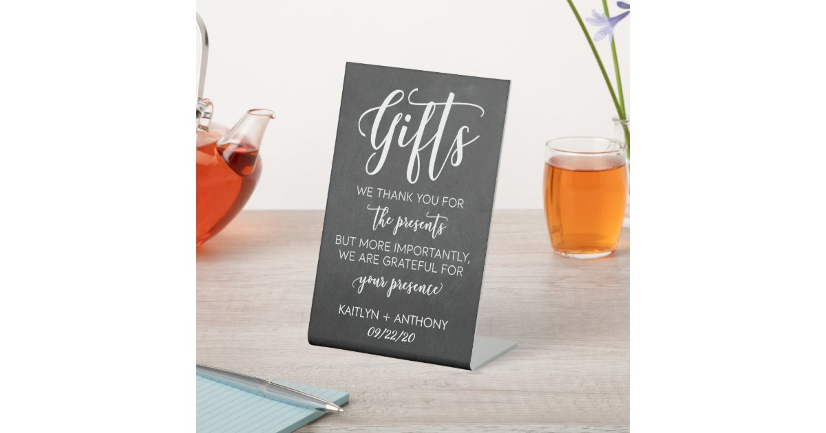 Modern Chalkboard Wedding Gifts Sign Zazzle