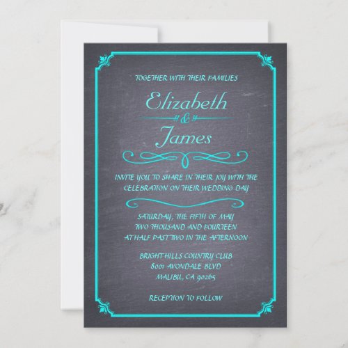 Modern Chalkboard Wedding Invitations