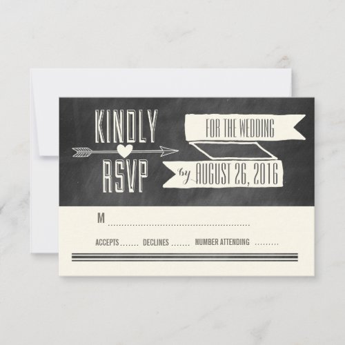 MODERN CHALKBOARD WEDDING RESPONSE CARD