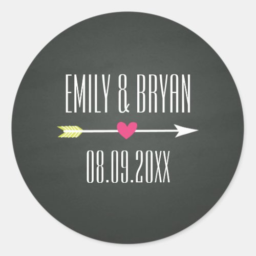 Modern Chalkboard Wedding Sticker