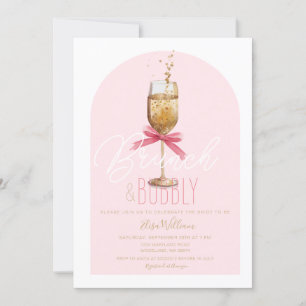 Modern Champagne Brunch & Bubbly Bridal Shower Invitation
