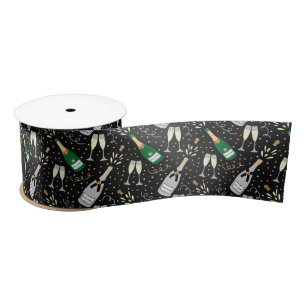 Modern Champagne Celebration New Years Eve Satin Ribbon