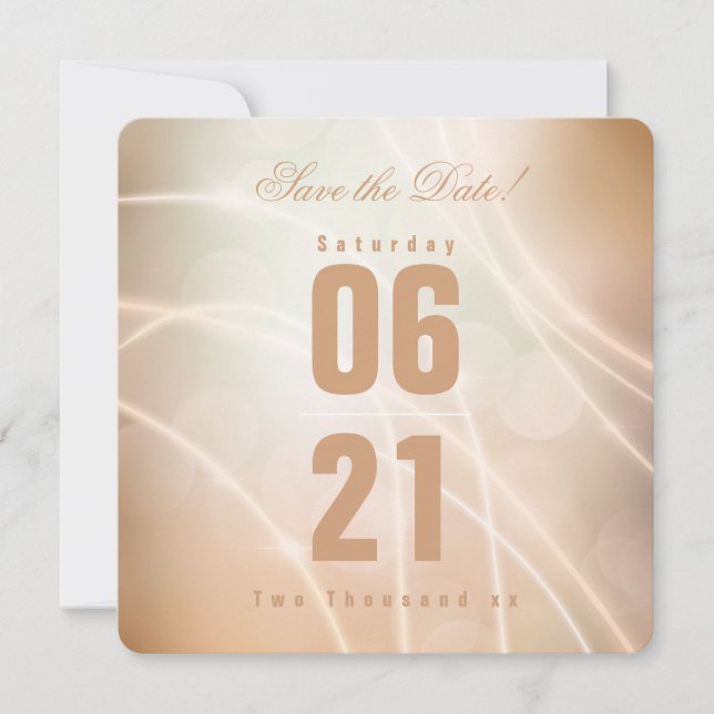 Modern Champagne Color Bokeh Light & Typography (Front)