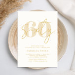 Modern Champagne Elegant 60th Birthday Invitation<br><div class="desc">Modern Champagne Elegant 60th Birthday Invitation. Features minimalist script calligraphy and bold typography.</div>