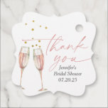 modern champagne glass bridal shower favor tags<br><div class="desc">champagne brunch and bubbly bridal shower favor Favor Tags</div>