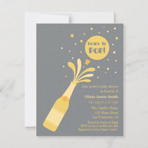 Modern Champagne Ready to Pop Baby Shower Invitation