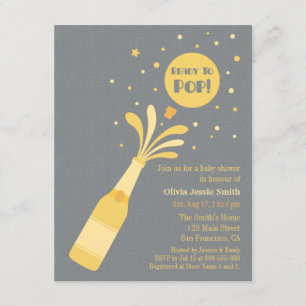 Modern Champagne Ready to Pop Baby Shower Invitation