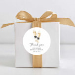 Modern Champagne Thank you Classic Round Sticker<br><div class="desc">Elevate your celebration with our Modern Champagne Bridal Shower Round Sticker! Ideal for favors,  gifts,  or decor,  this elegant sticker combines black and gold tones with sleek text,  perfect for any brunch-inspired bridal shower. Add a personal touch to make the bride-to-be's day unforgettable.
 Cava Party Design.</div>