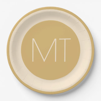 Modern Champagne Tonal Wedding Paper Plates