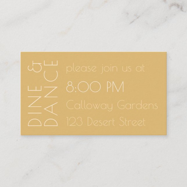 Modern Champagne Tonal Wedding Reception Enclosure Card (Front)