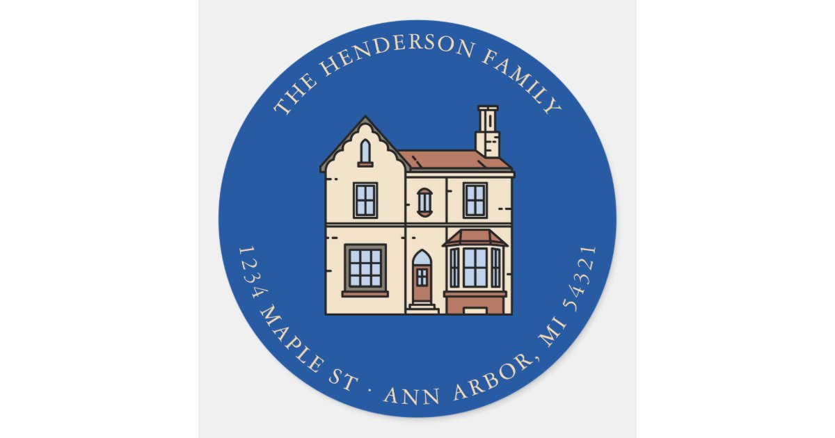 Modern Change of Address Moving Announcement Classic Round Sticker | Zazzle