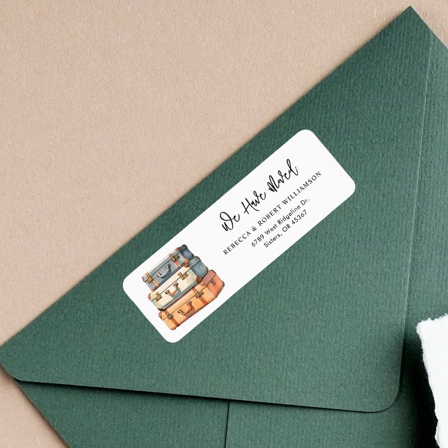 Modern Change of Address Moving Return Address Label (Modern Luggages We Moved Return Address Label)