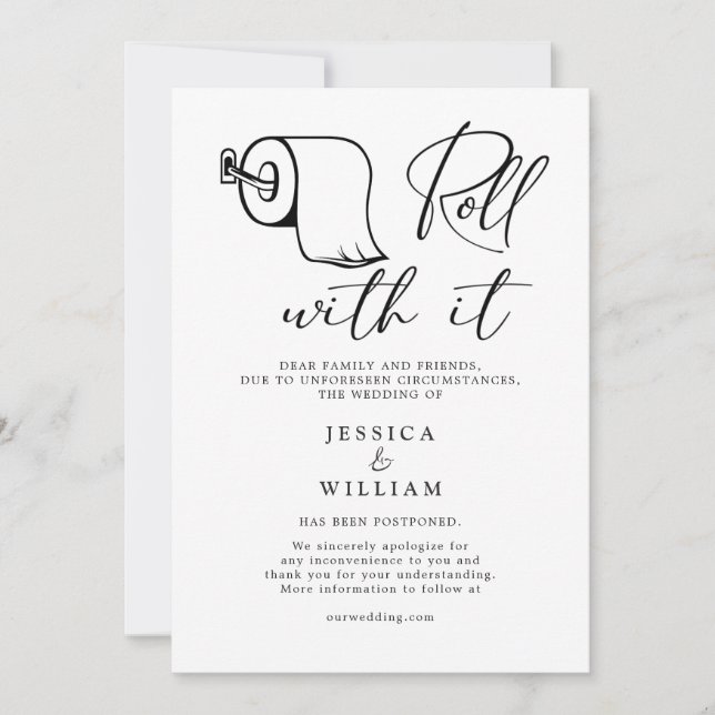 Modern Change of Date Postponed Cancelled Event Invitation (Front)