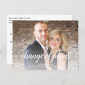 Modern Change Of Plans Postponed Wedding Announcement Postcard (Front/Back)