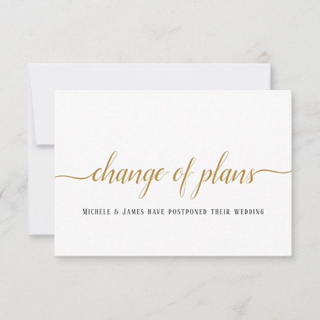 Modern Change of Plans Wedding Date Postponement Announcement (Front)