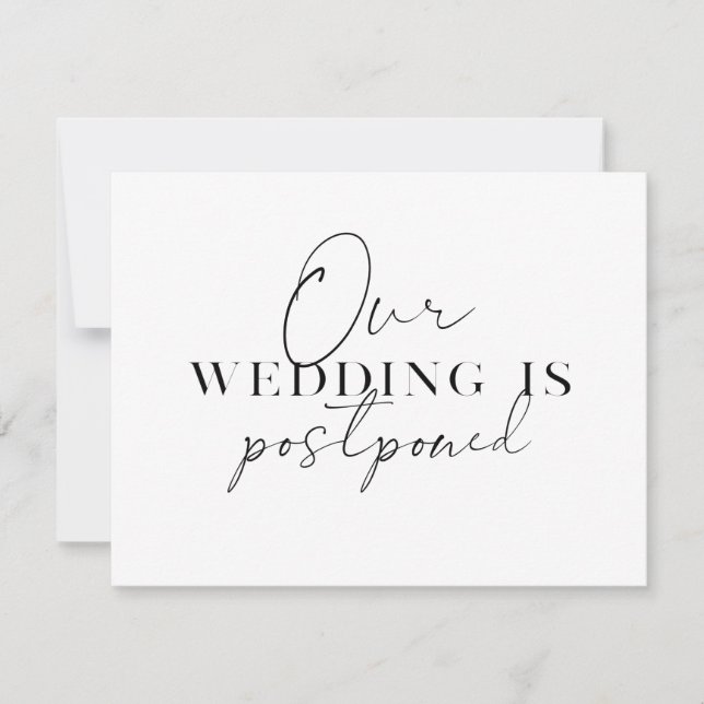 Modern Change of Plans Wedding Postponement Announcement (Front)