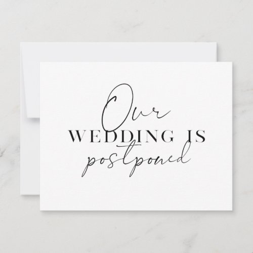 Modern Change of Plans Wedding Postponement Announcement