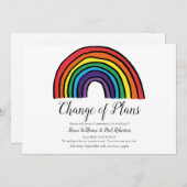Modern Change the Date Postponed Event Rainbow Save The Date (Front/Back)