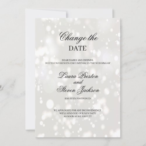 Modern Change the Date Wedding Postponed Invitation