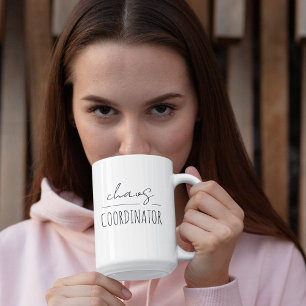 Modern "Chaos Coordinator" Mother's Day  Two-Tone Coffee Mug