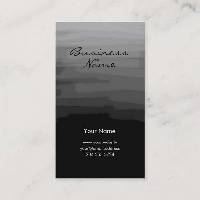 Modern Charcoal Black Business Card (Front)